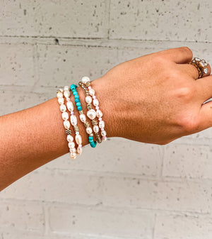 Pearl & Palms Stacker Bracelet Collection