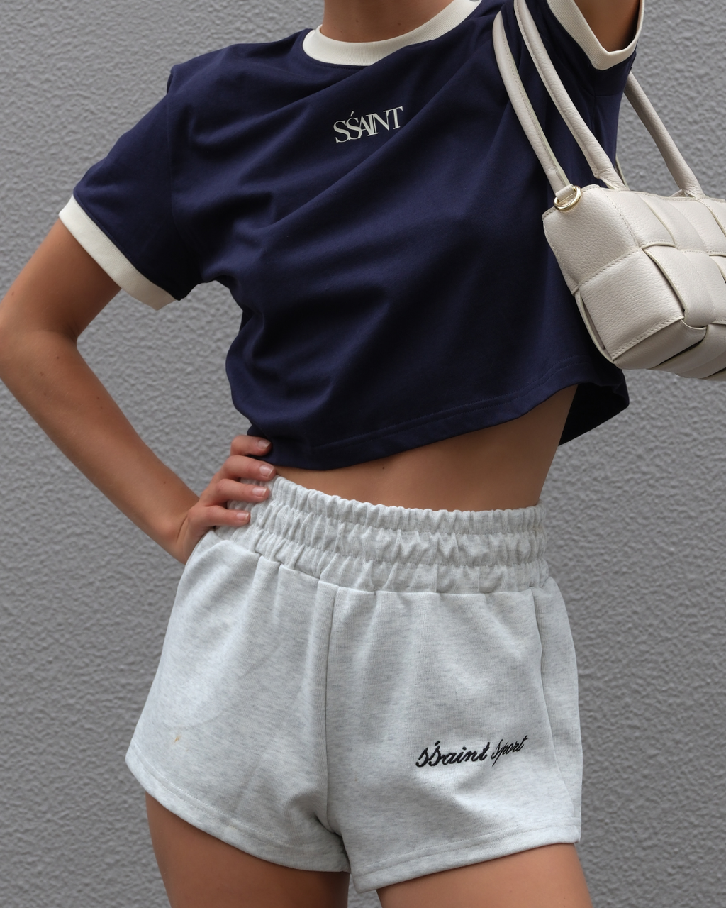 SŚAINT Sport Track Shorts Grey