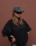 SŚAINT Logo Cap - Black Acid Wash