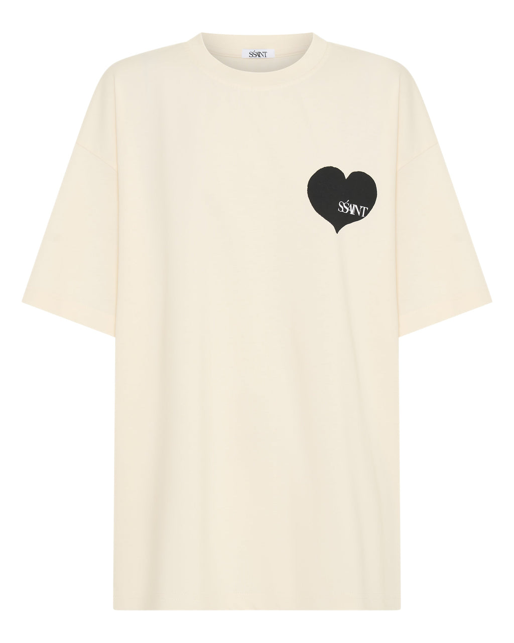 SŚAINT Heart Tee - Cream & Black