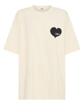 SŚAINT Heart Tee - Cream & Black