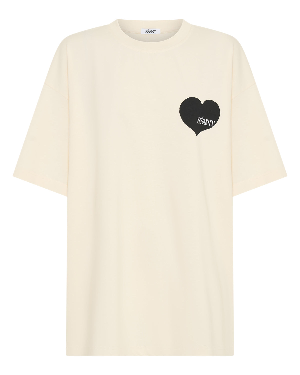 SŚAINT Heart Tee - Cream & Black