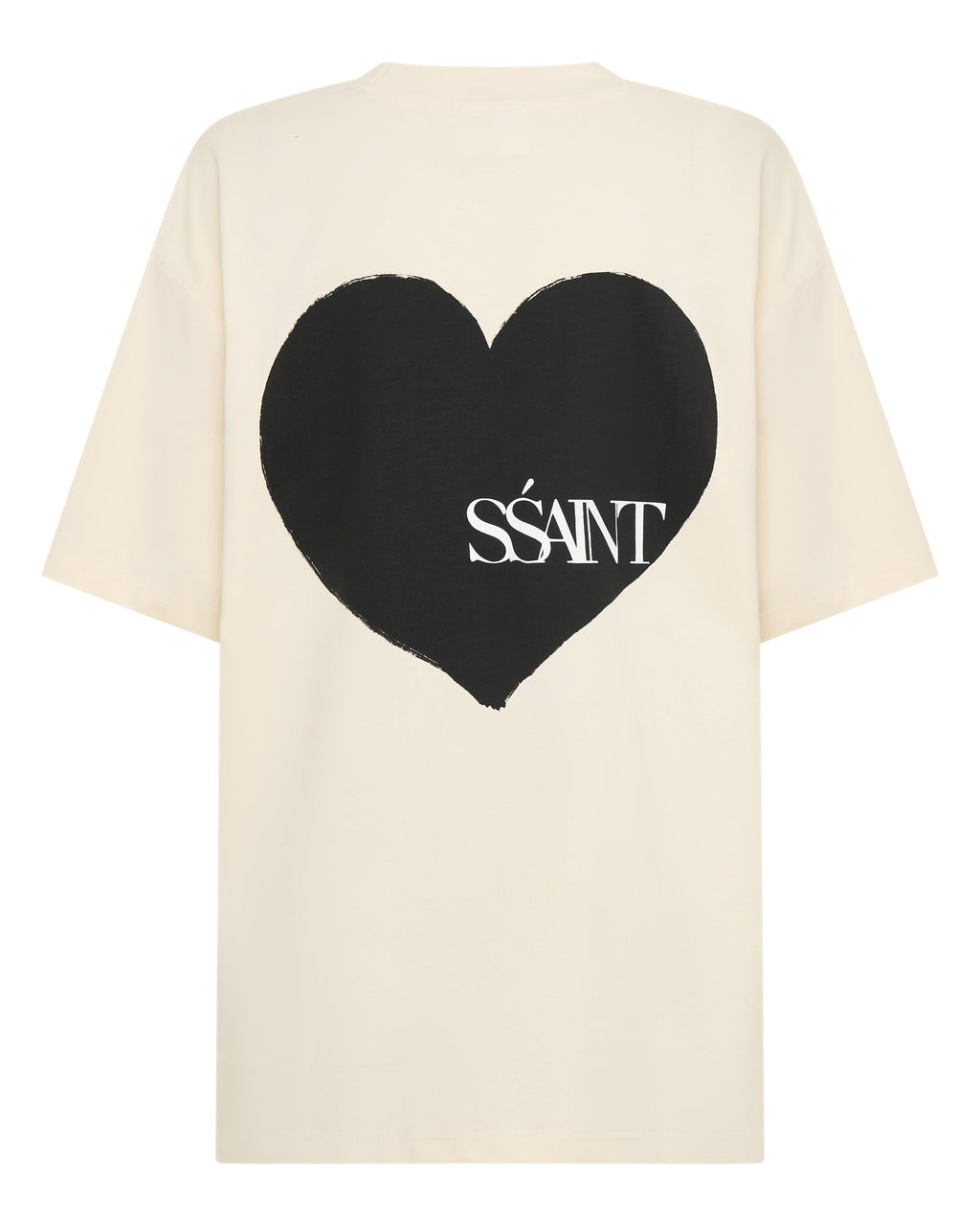 SŚAINT Heart Tee - Cream & Black