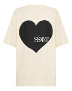 SŚAINT Heart Tee - Cream & Black