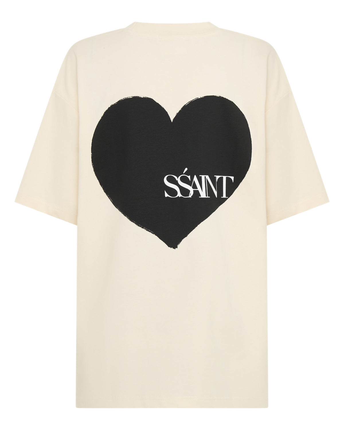 SŚAINT Heart Tee - Cream & Black
