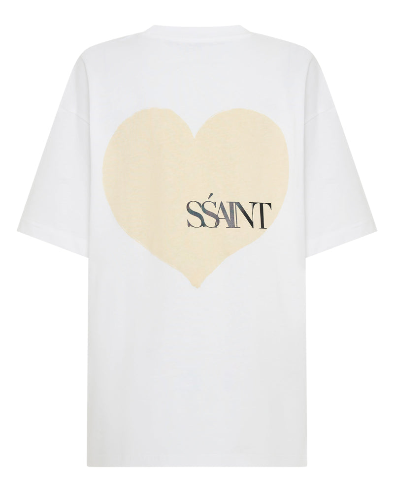 SŚAINT Heart Tee - White & Cream