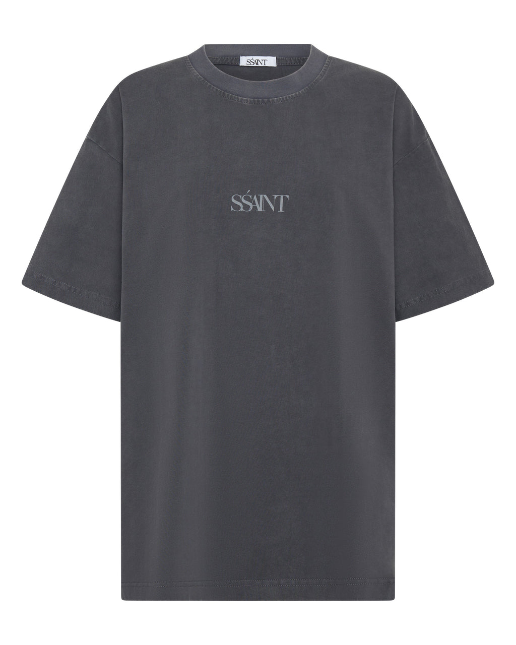 SŚAINT No Vacancy Tee - Charcoal Acid Wash