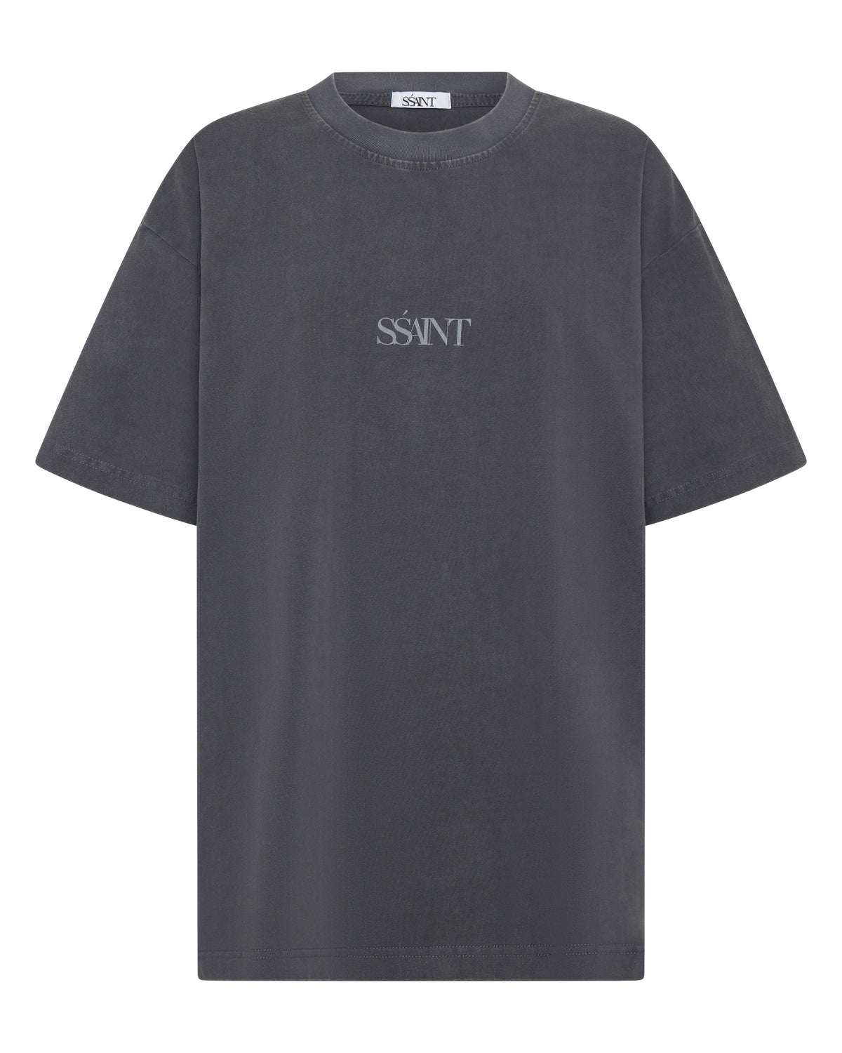 SŚAINT No Vacancy Tee - Charcoal Acid Wash