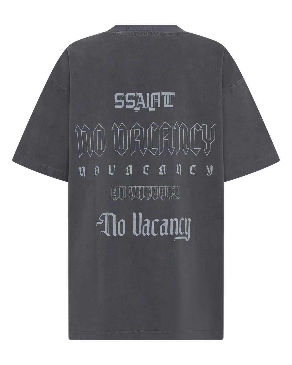SŚAINT No Vacancy Tee - Charcoal Acid Wash