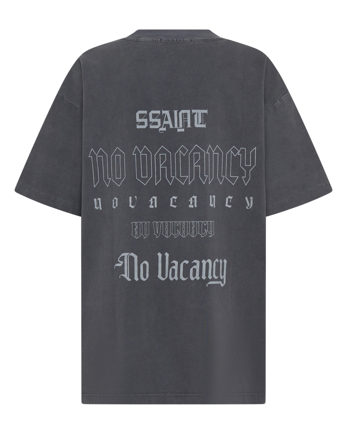SŚAINT No Vacancy Tee - Charcoal Acid Wash