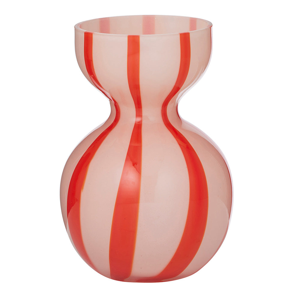 Bobbi Glass Vase 13x18cm Pink/Red