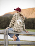 FAR MER Military Check Boyfriend Button Up
