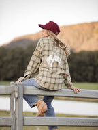 FAR MER Military Check Boyfriend Button Up
