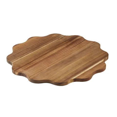 Brigid Scallop Edge Acacia Lazy Susan 40cm Natural Timber