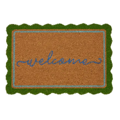Welcome Scallop Edge Door Mat