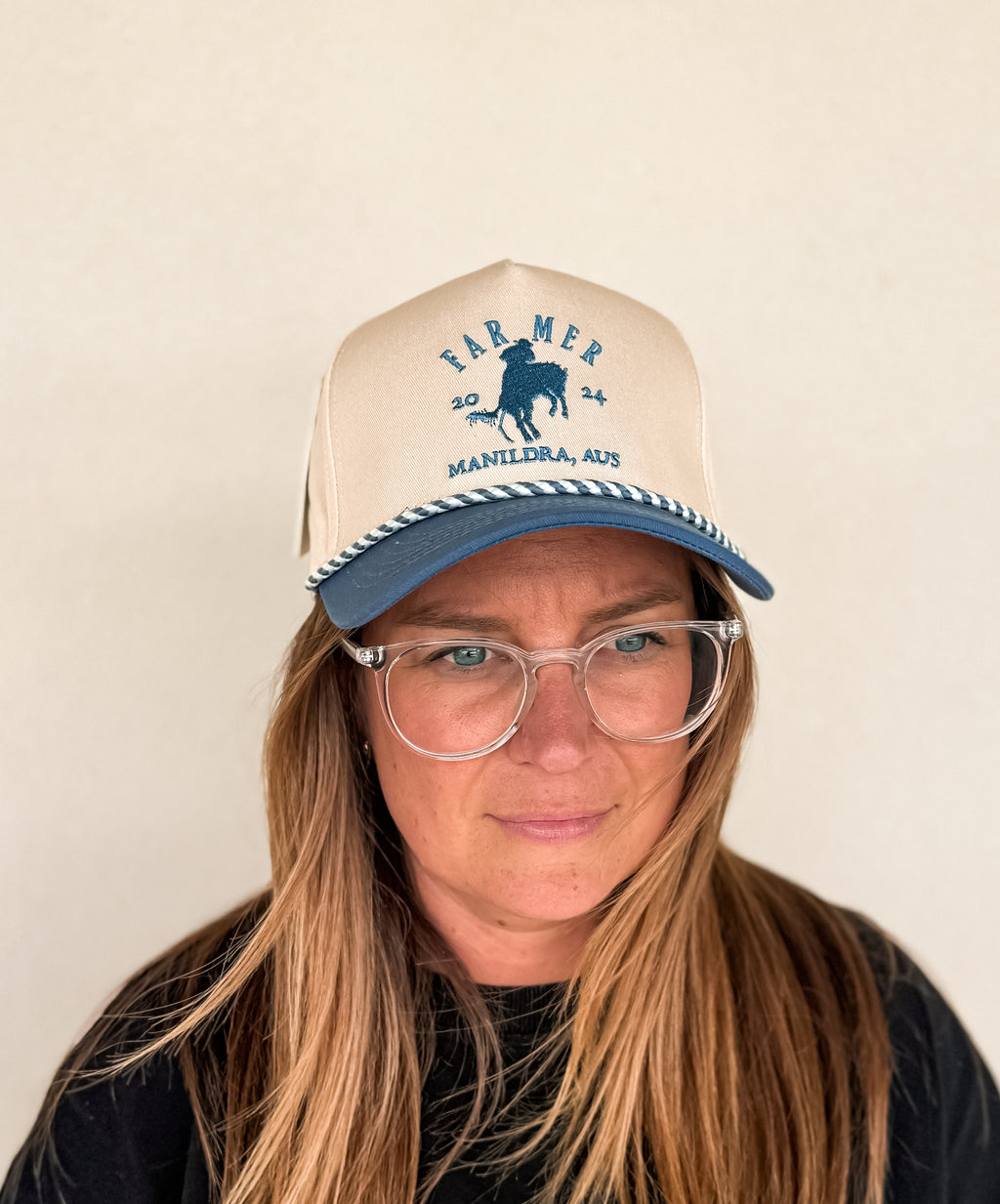 FM Branded Blue & Cream Trucker