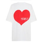 SŚAINT Heart Tee - White with Red Heart