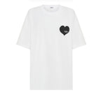 SŚAINT Heart Tee - White with Black Heart