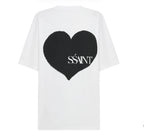 SŚAINT Heart Tee - White with Black Heart