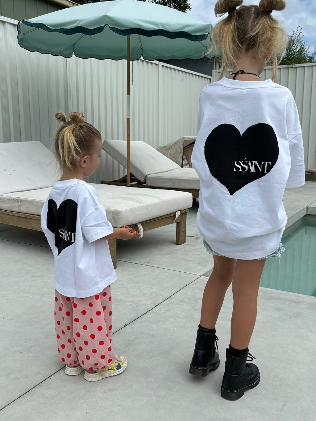 SŚAINT Kids Heart Tee - Black