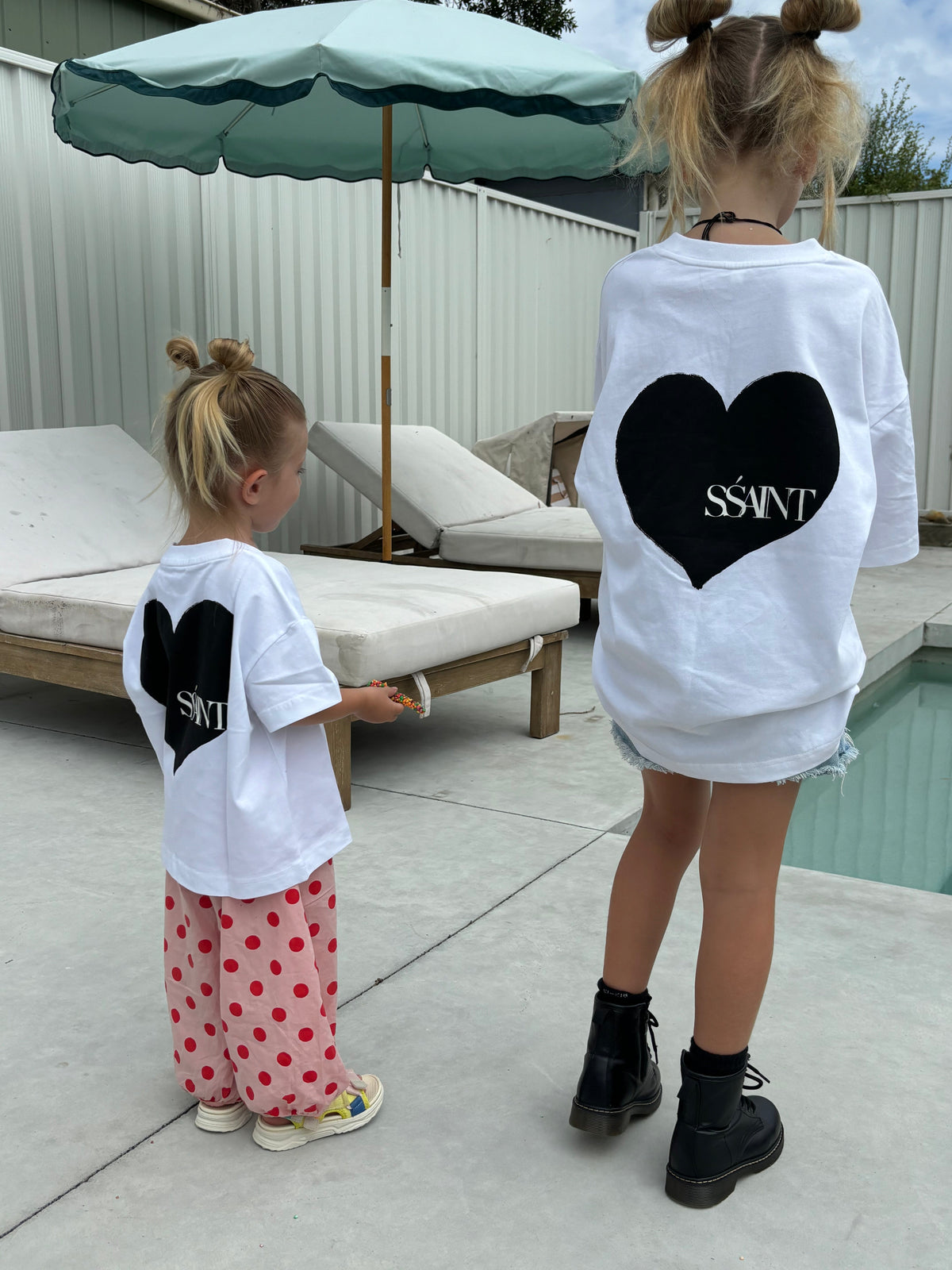 SŚAINT Kids Heart Tee - Black