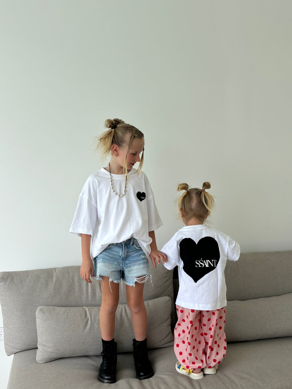 SŚAINT Kids Heart Tee - Black