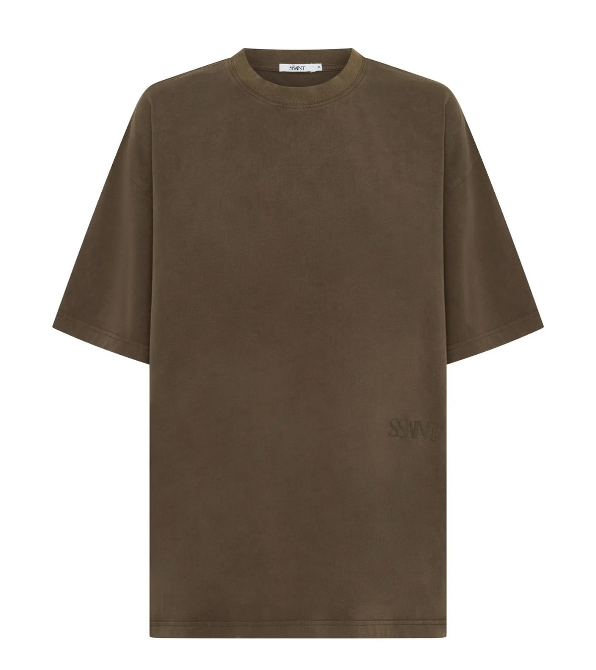 SŚAINT Boxy Tonal Panel Tee - Vintage Brown