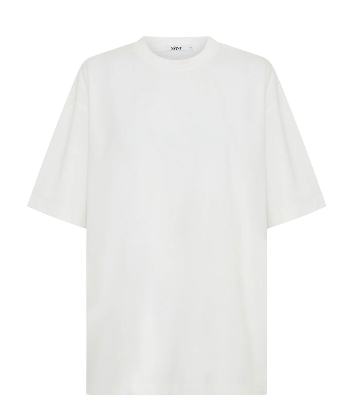 SŚAINT Boxy Tonal Panel Tee - Crisp White
