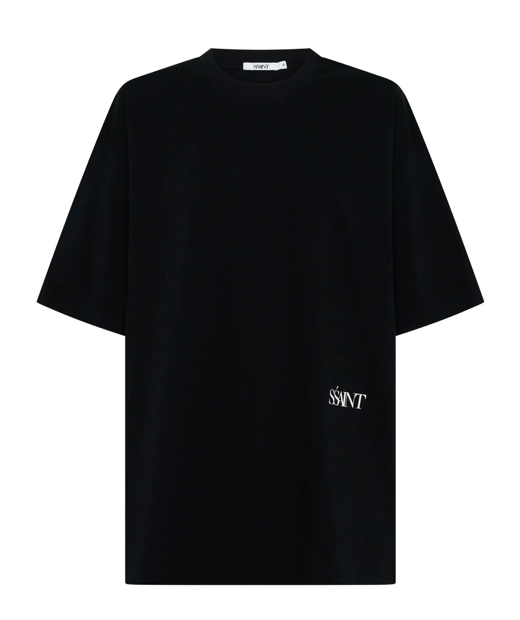 SŚAINT Boxy Tonal Panel Tee - Black