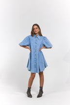 La Bohème Girls Peyton Mini Dress Denim Blue