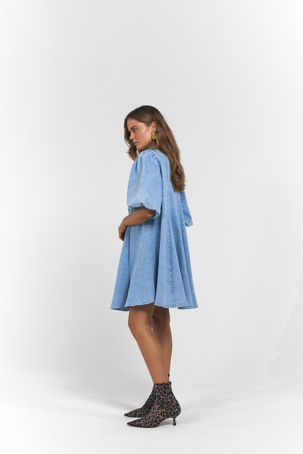 La Bohème Girls Peyton Mini Dress Denim Blue