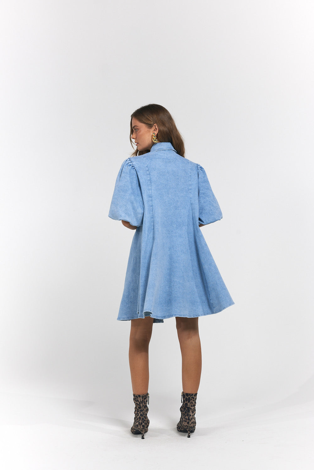 La Bohème Girls Peyton Mini Dress Denim Blue