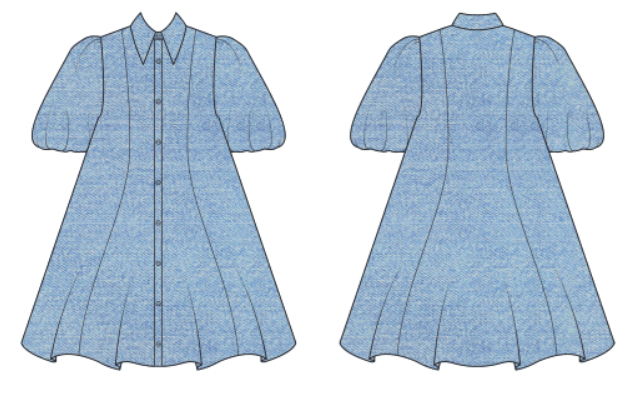 La Bohème Girls Peyton Mini Dress Denim Blue