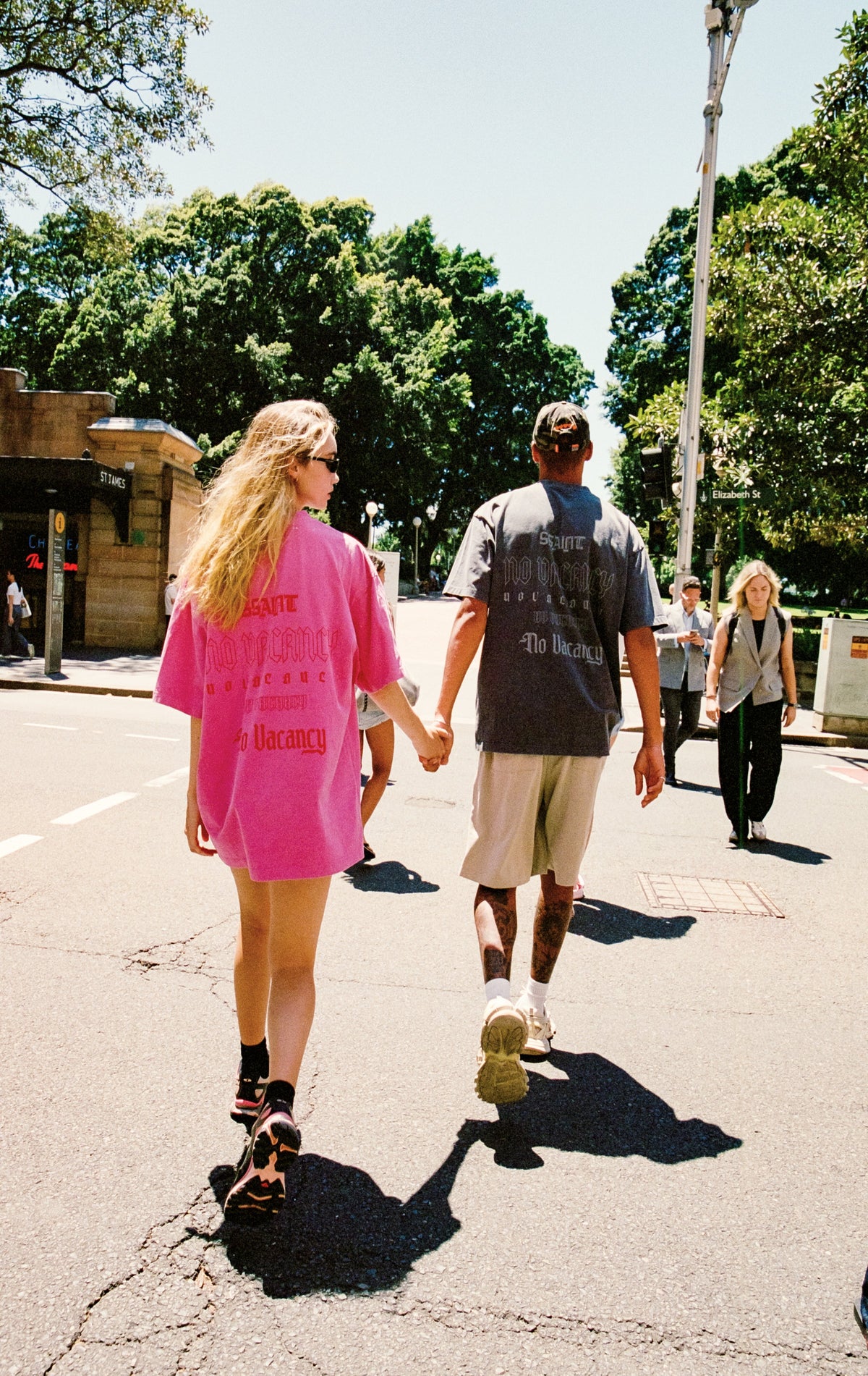 SŚAINT No Vacancy Tee - Charcoal Acid Wash
