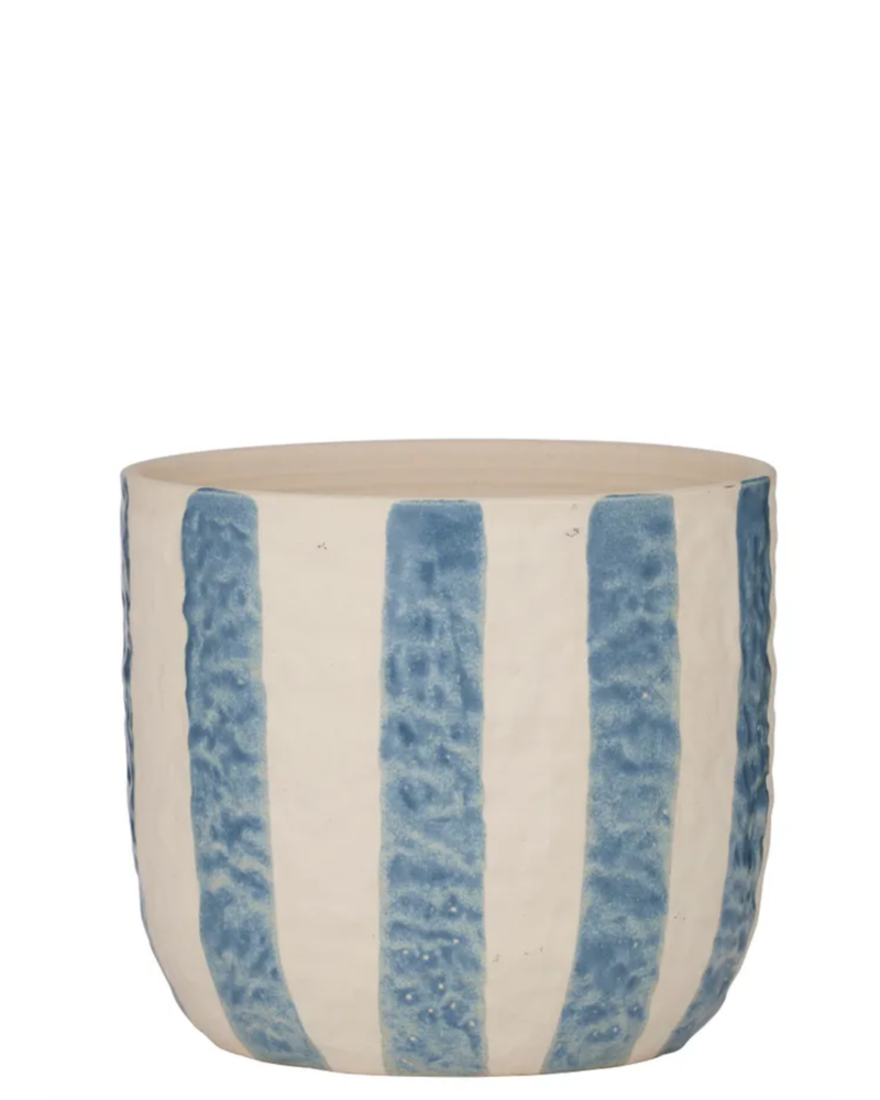 Rayas Ceramic Pot 19x17cm Denim
